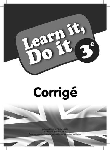 CORRIGE CAHIER ANGLAIS 3e LEARN IT, DO IT by TEHUA
