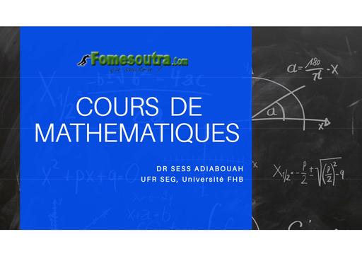 UFHB de Cocody Maths sup Analyse L2 COURS MATH L2 FIP2 Mars 2022 by TEHUA