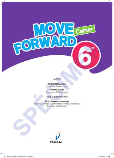 MOVE FORWARD 6e Cahier 25012023 SPECIMEN by Tehua