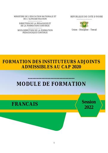 Cafop MODULE FRANCAIS Formation IA 2022 by Tehua