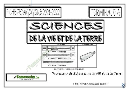 Fiche pedagogique SVT Tle A APC 2021 2022 by Tehua