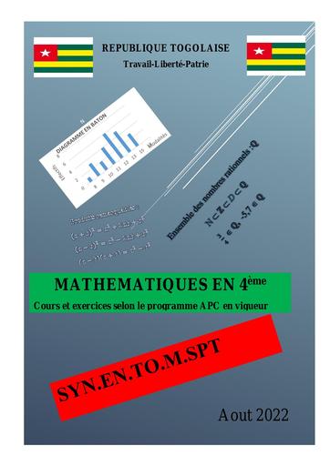 Cours de Maths 4ieme Togo format Apc by Tehua