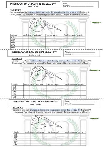 INTERROGATION DE MATHS N°4 NIVEAU 3ième 20 Janvier 2025 (30 copies) by Tehua