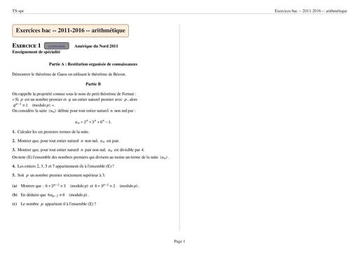 Annales Tle C&E arithmétique by Tehua