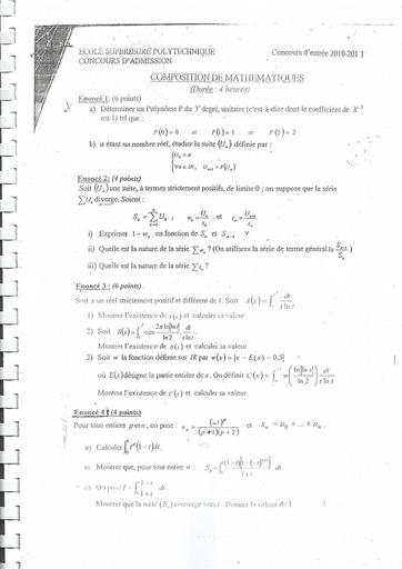 Concours ESP Mathématiques 2010 2011 by Tehua