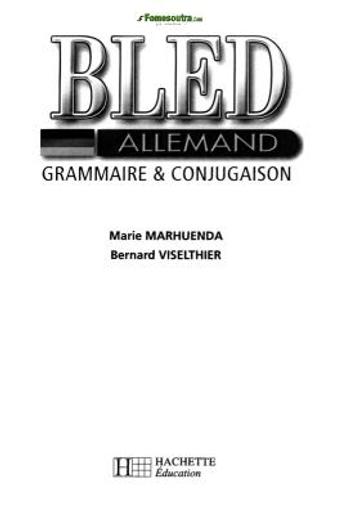 BLED Allemand Grammaire Conjugaison by TEHUA