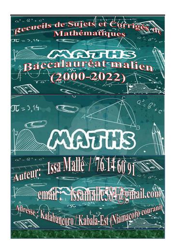 Bac Malien MATHS TLE S de 2000 2022