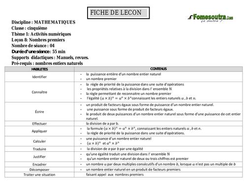 Fiche de Cours DE MATHS 5ième APC inspecteur by Tehua