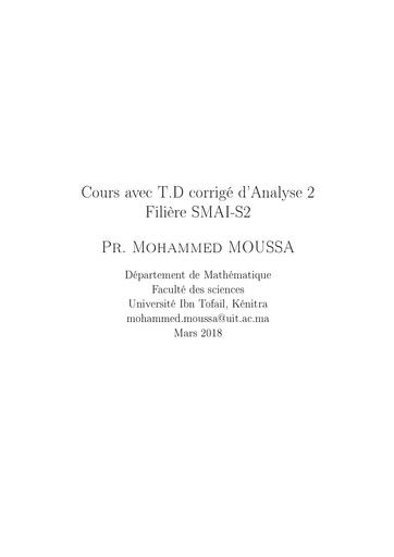 Sup cours et TD analyse 2 by Tehua