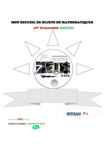 COLLECTION ZEUS Mon receuil de Maths 1iere C by Tehua