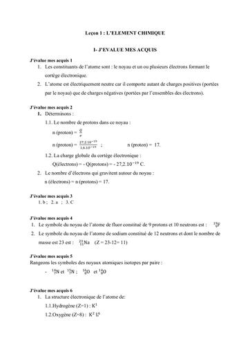 Corrigé SUPER NOVA CHIMIE 2nde C by Tehua