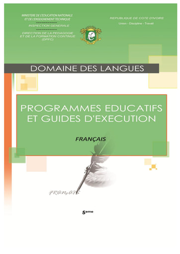 Programmes éducatifs et guides d’exécution Français 5eme