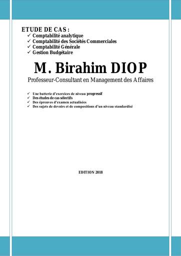 FASCICUCLE COMPLET Comptabilité Etude des cas Tle G 2018 by Tehua