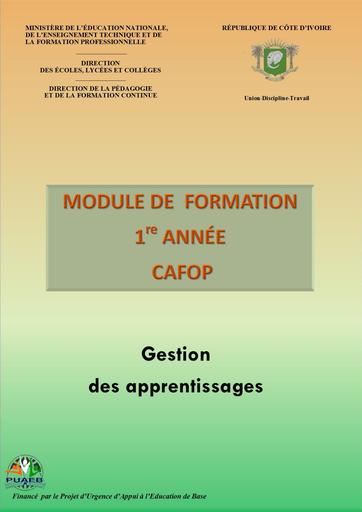 Cafop module de formation GESTION DES APPRENTISSAGES by Tehua