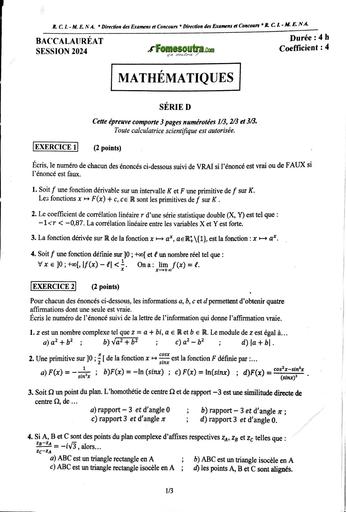 Sujet+barème bac 2023 Maths série D BY TEHUA