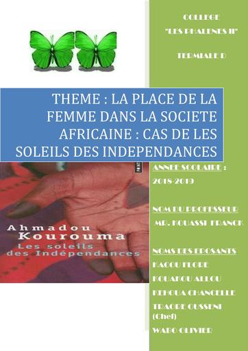 Exposé la place de la femme dans les sociétés africaines by Tehua