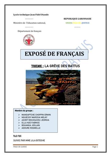 Expose de Français la grève des battus By Tehua