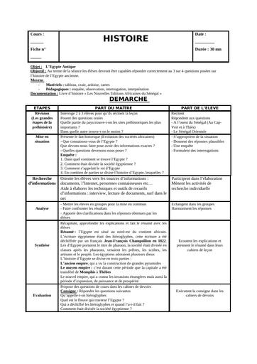 Fiche de Cours CM2 HISTOIRE by Tehua