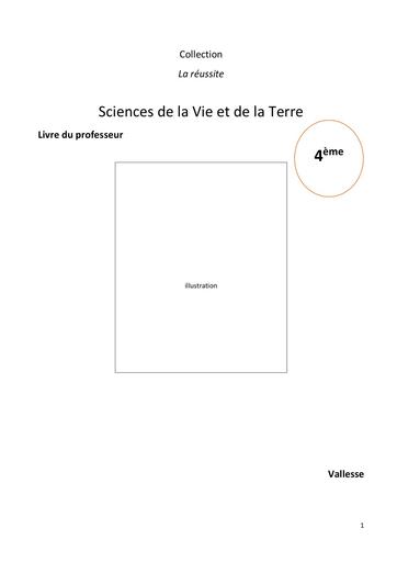 SVT manuel 4ème livre de professeur vallesse la reussite by Tehua