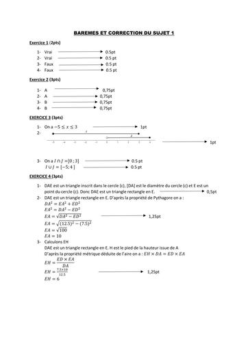 DEVOIR UP 2300 Gagnoa 2024 2025 Maths 3ième Barême by Tehua