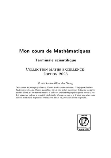 Livre de travaux dirigés de mathématiques Tle S by Tehua
