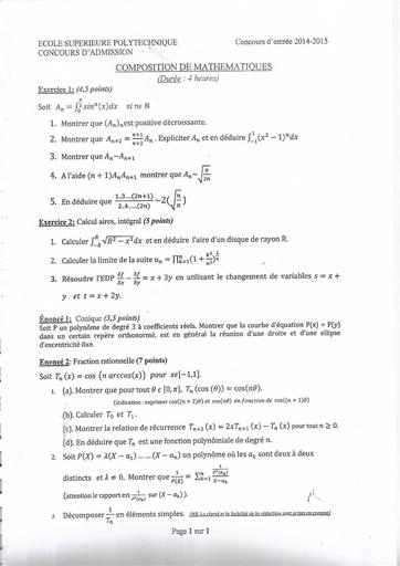 Concours ESP Mathématiques 2014 2015 by Tehua