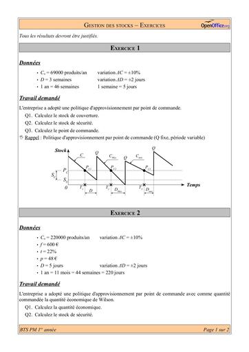 Gestion des stocks exercices By Tehua