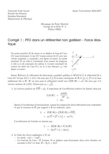 Solution TD3 Mécanique de point 2016 2017 by TEHUA