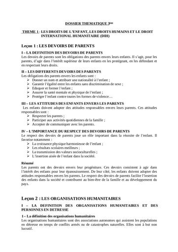 Cours EDHC 3ème by Tehua