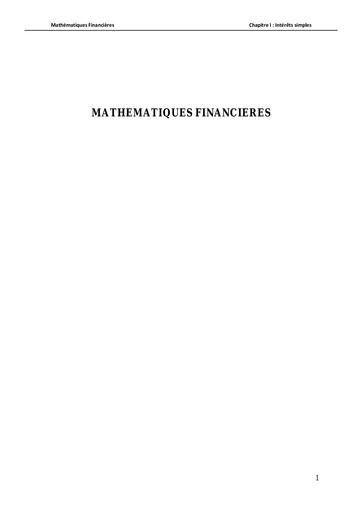 Mathématiques financières Licence 03 économie by Tehua