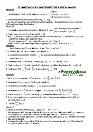 TP corrigé (2) Fonctions réelles Maths BTS GO