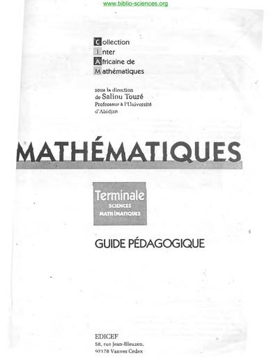 Corrigé CIAM Tle SM maths by Tehua