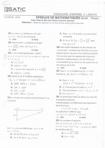 SUJET CONCOURS LICENCE ESATIC 2015  by TEHUA