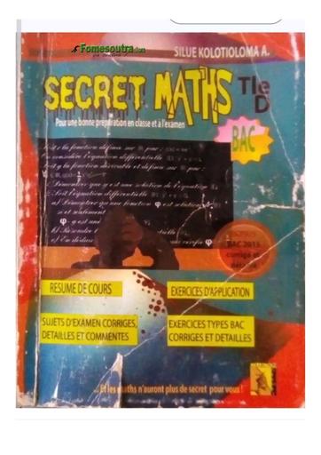 SECRET MATHS Tle D BAC by TEHUA