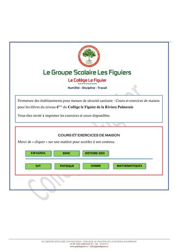 Cours Espagnol - SVT - EDHC - Physique Chimie - Histoire Géo - Maths by TEHUA.pdf