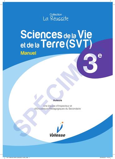 SVT Manuel 3ème SPECIMEN collection la réussite édition Vallesse by Tehua