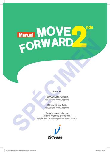 Anglais MOVE FORWARD 2nde MANUEL SPECIMEN edition Vallesse by Tehua