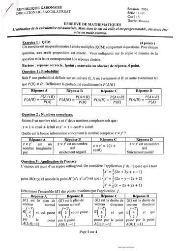 Bac Gabon MathsTle C 2024 by Tehua