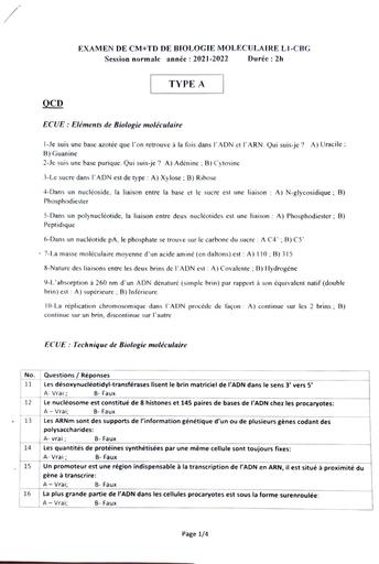 Exam Bio mol L1 CBG S2 2022( UFHB).pdf