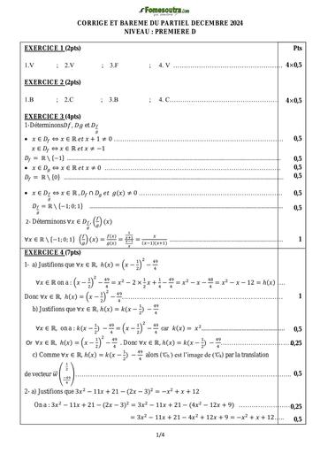 Composition generale Decembre 2024 UP 13 ADAMA SANOGO BAREME MATHS 1iere by Tehua