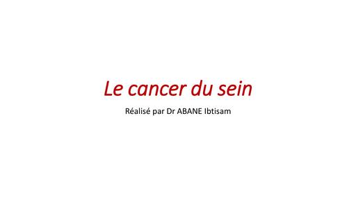 Cours Le cancer du sein by TEHUA