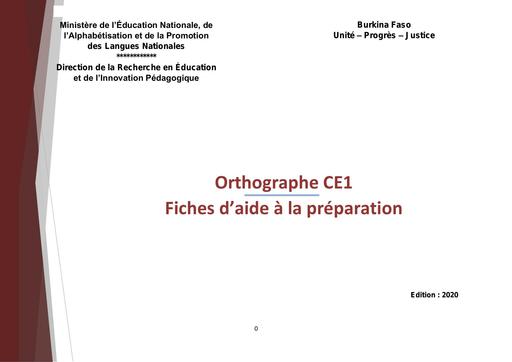Orthographe ce1 by Tehua