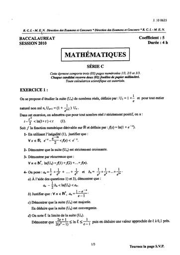 Bac c math 2010
