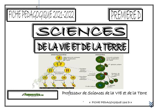 Fiche pedagogique SVT 1ere D 2021 2022 by Tehua