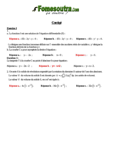 Corrigé TP 9 équations différentielles maths niveau Terminale D