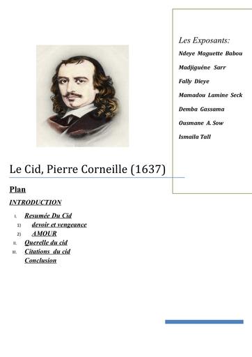 Exposé Le Cid de pierre corneille by Tehua