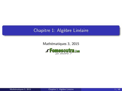 Maths sup Cours d'Algebre Linéaire L1 by TEHUA