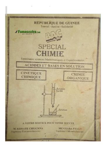 FASCICULE SPECIAL CHIMIE GUINEE BAC 80 complet Tle by TEHUA