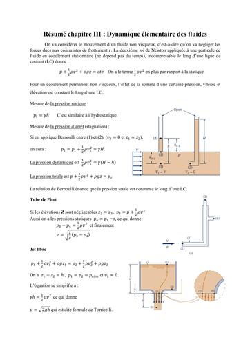 Résumé chapitre 3 MDF dynamique elementaire des fluides by Tehua