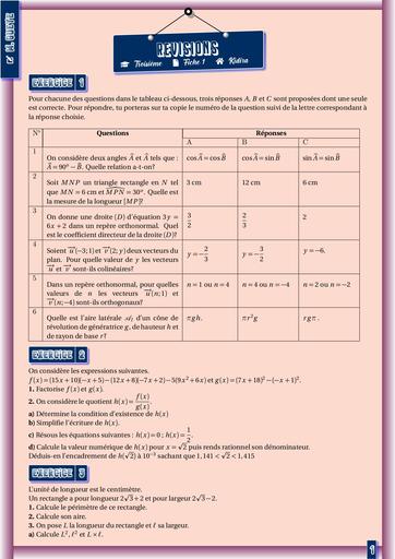 Revision fiche 1 Maths 3ieme by Tehua